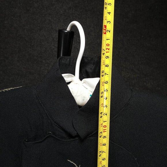 1930's Black Wool Flower Embroidered Sheath - Picture 9 of 9